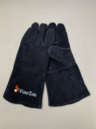 Hitte bestendige handschoenen - leer - handschoenen - hittebestendig - zwart - set